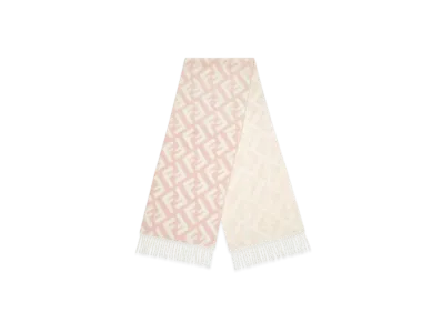 FENDI Wool & Cashmere FF Scarf "Pink"
