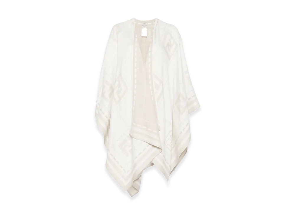 FENDI Women'sEmbroidered Wool Cape "Dove Gray"