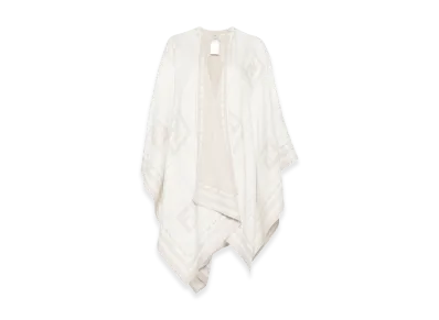 FENDI Women'sEmbroidered Wool Cape "Dove Gray"