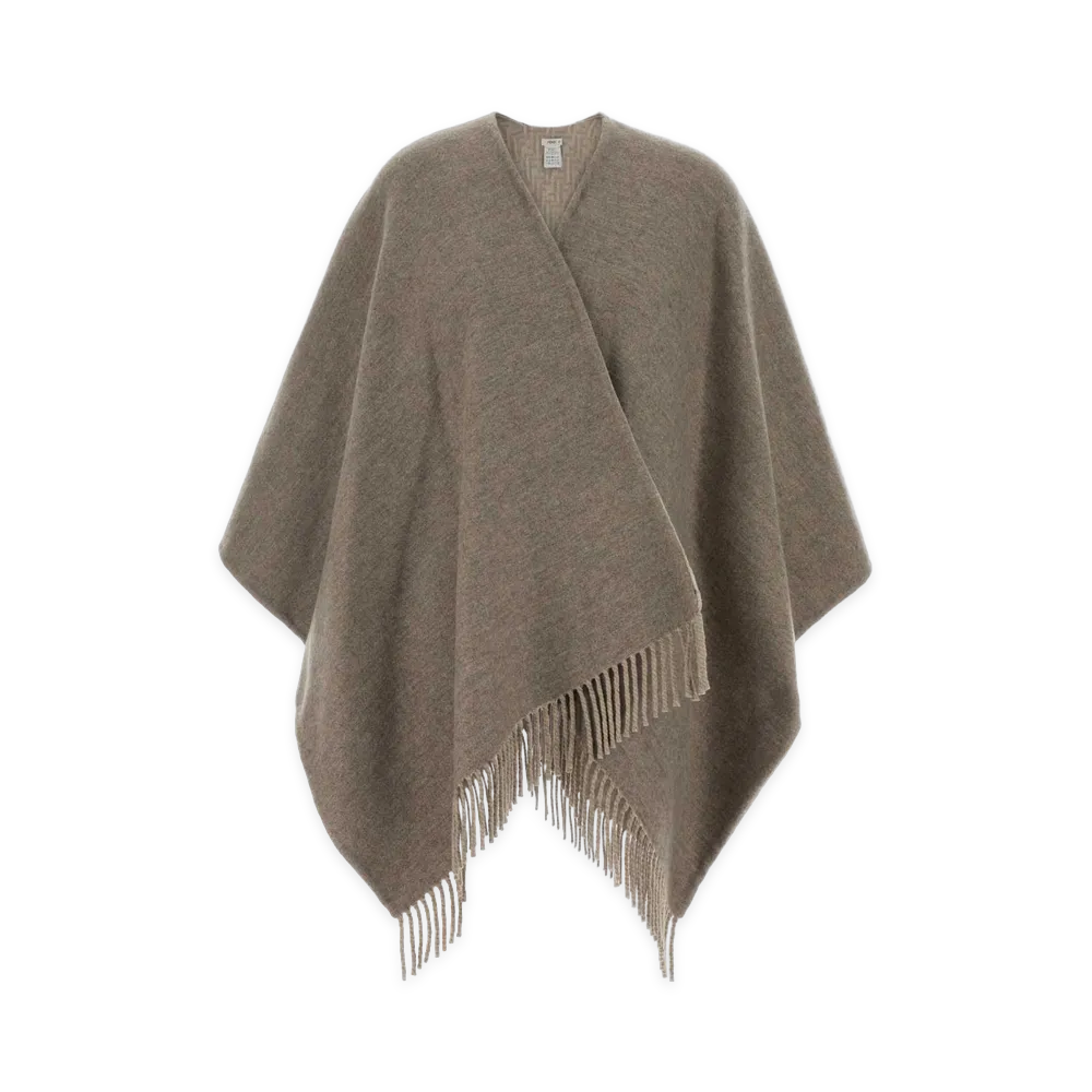 FENDI Women's Cashmere Poncho "Tortora/Gray"