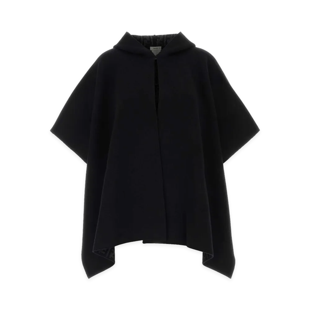 FENDI Women's Stretch Cashmere Blend Cape "Black"