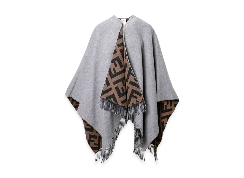 FENDI Cape/Poncho "Grey/Tabacco"