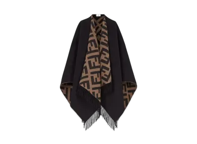 FENDI Wool & Cashmere FF Poncho "Multi Color"