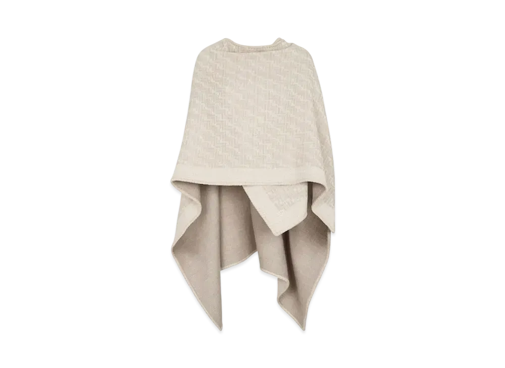 FENDI Wool & Cashmere FF Poncho "Beige"