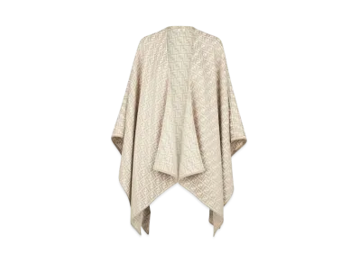 FENDI Poncho Wool & Silk "Beige"