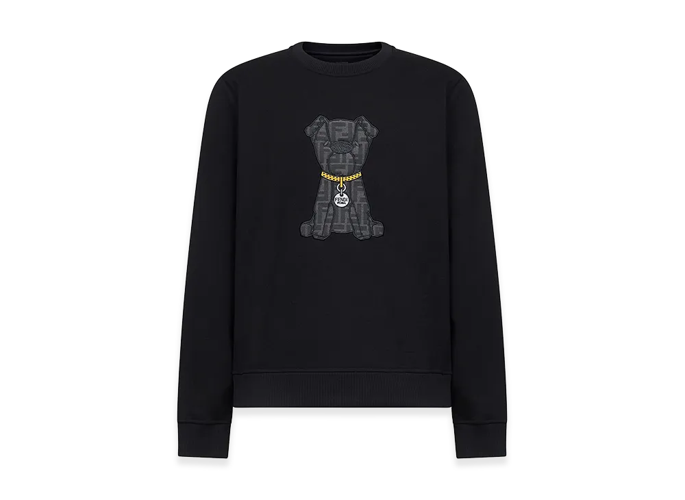 FENDI Cotton Crew Neck Sweatshirt "Black"