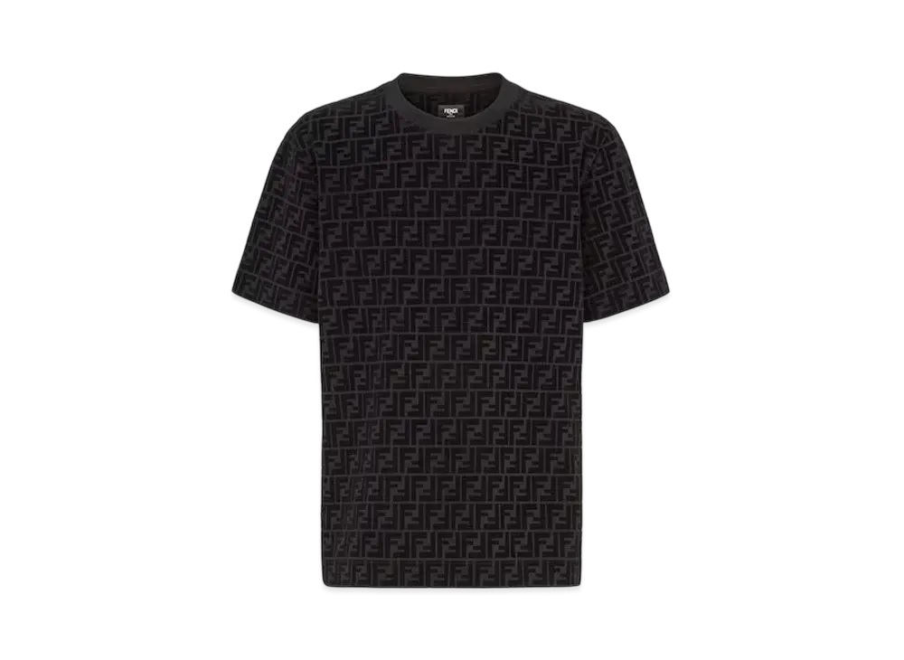 FENDI Men's T-Shirt in Pique "Black"