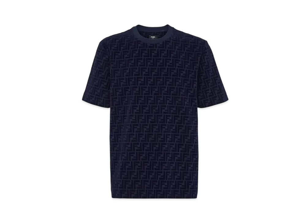 FENDI Men's FF Pique T-Shirt "Blue"