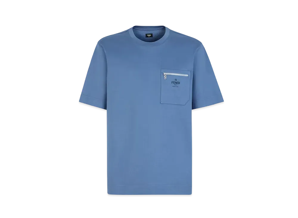FENDI Men's Cotton T-Shirt "Blue"