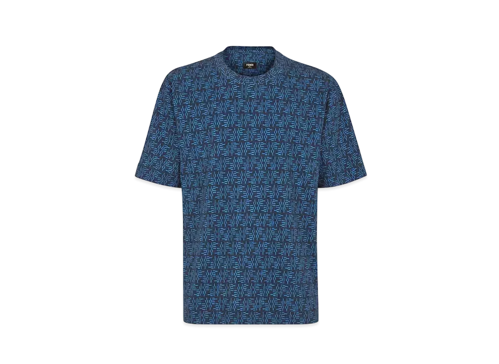FENDI Men's FF Labyrinth Cotton T-Shirt "Blue"