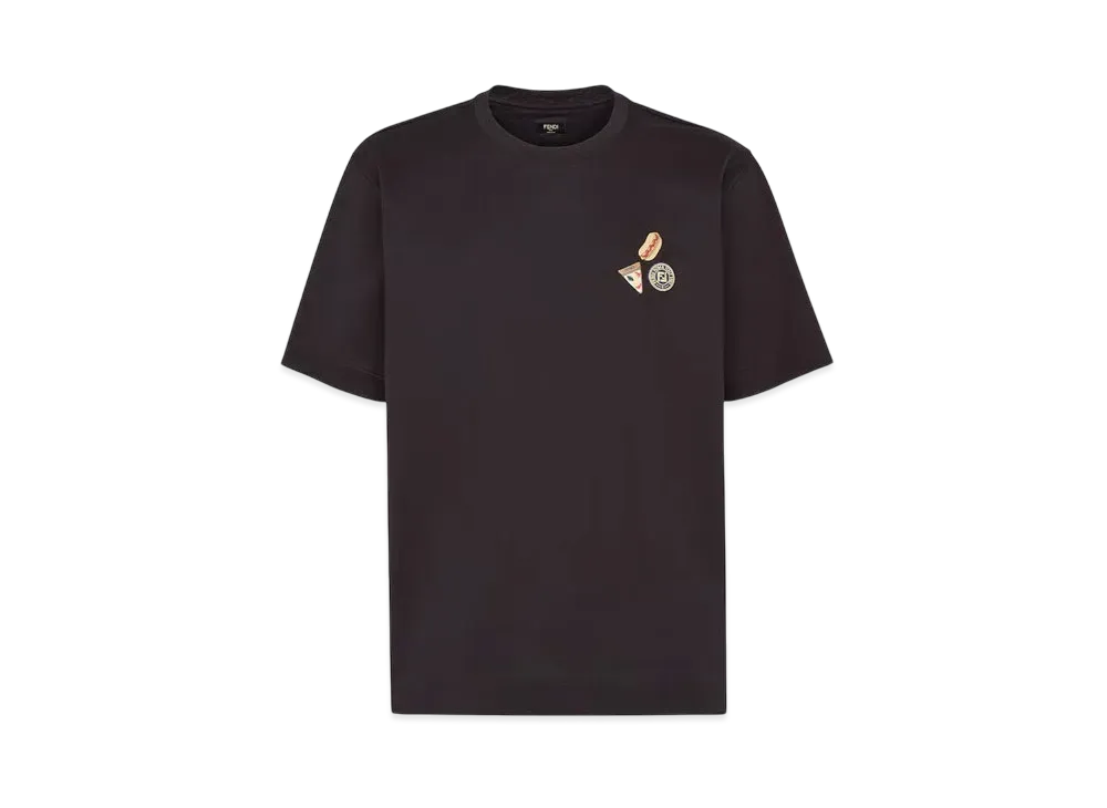 FENDI Men's Cotton T-Shirt Fendilicious "Black"