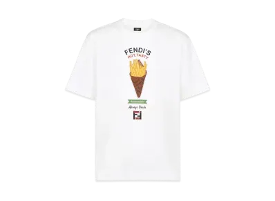 FENDI Men's Cotton T-Shirt Fendilicious "White"