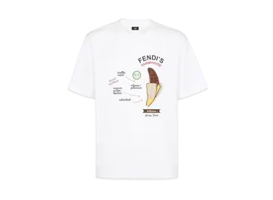 FENDI Men's Cotton T-Shirt Fendilicious "White"