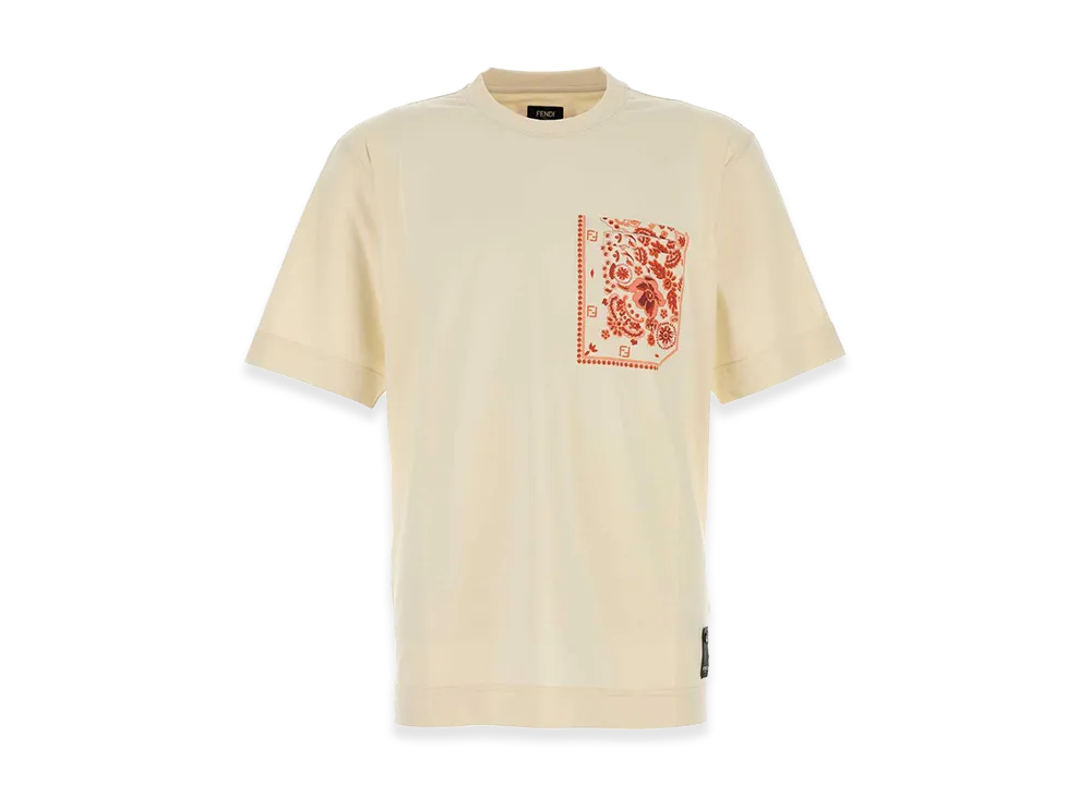 FENDI Cotton T-Shirt "Cream"