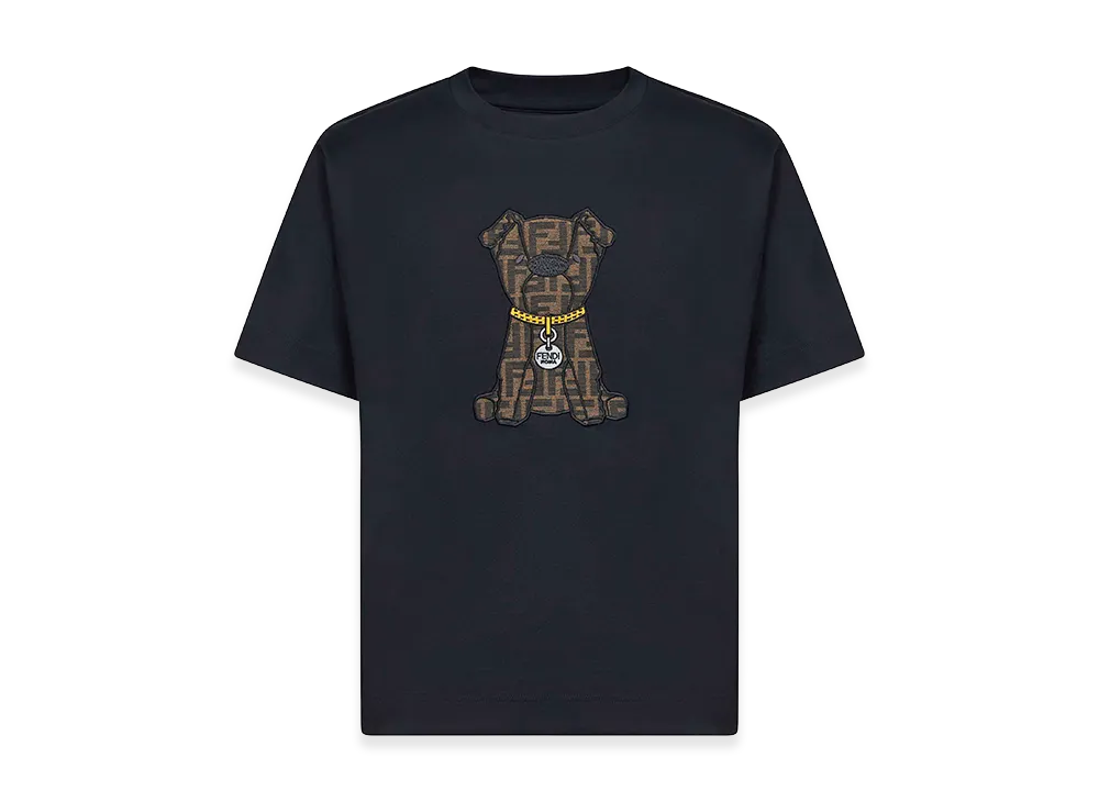 FENDI Cotton T-Shirt "Dark Blue"