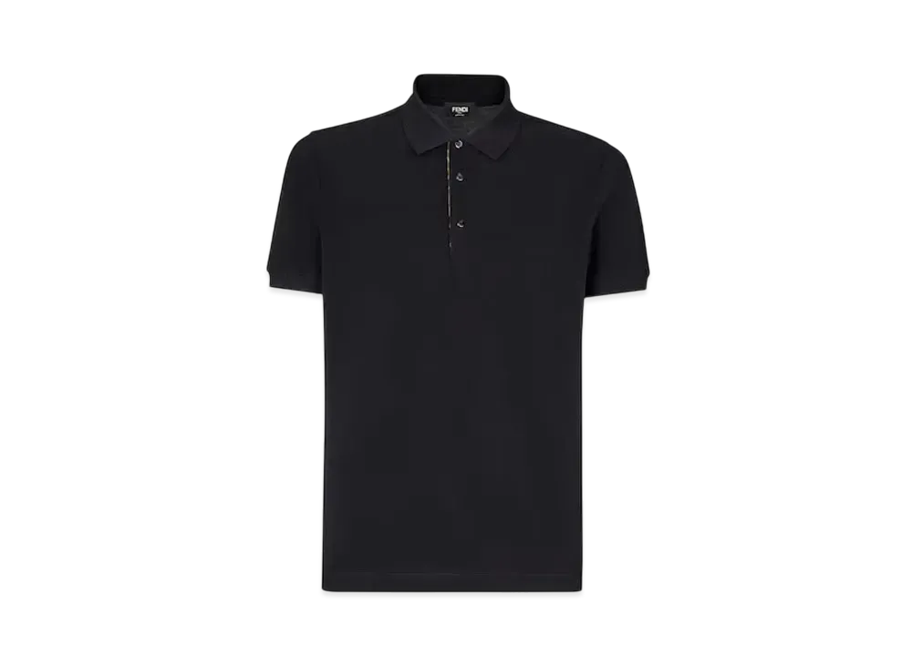 FENDI Men's Pique Polo Shirt "Black"