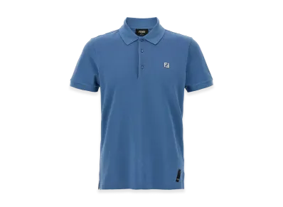 FENDI FF Metallic Logo Polo Shirt "Blue"