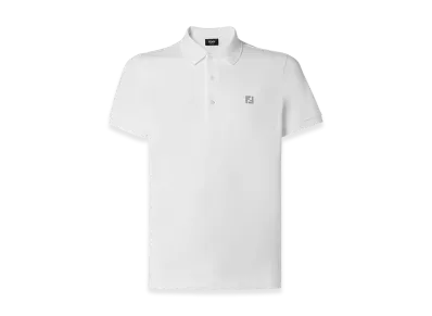 FENDI FF Metallic Logo Polo Shirt "White"