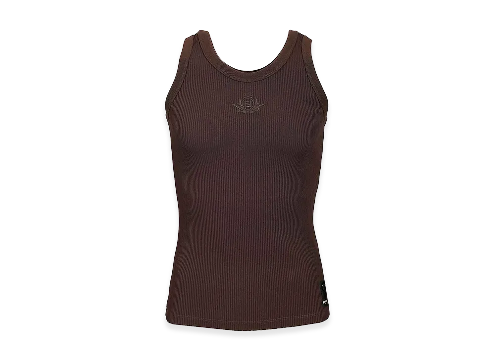 FENDI Look 30 Adv Top Ribbed Jersey FF Club Crest "Brown"