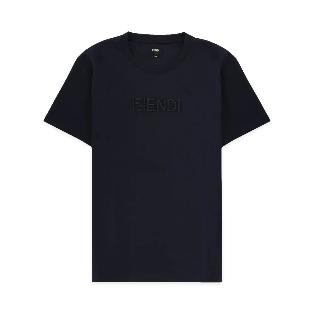 FENDI T-Shirt Con Logo 3d "Blue"