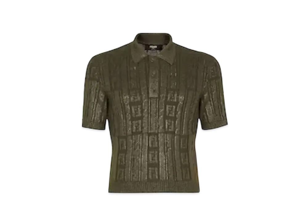 FENDI Men's Wool Polo Shirt "Green"