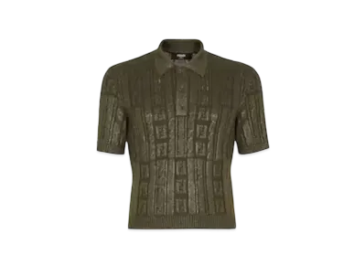 FENDI Men's Wool Polo Shirt "Green"