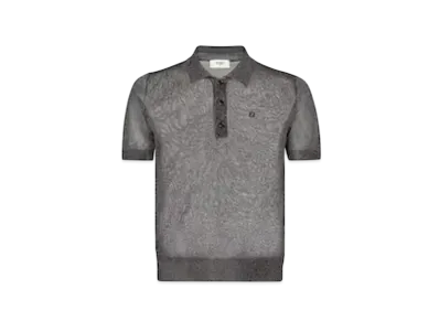 FENDI Men's Metallic Yarn Polo Shirt "Black"