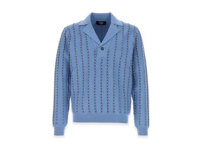 FENDI Cotton Polo Shirt "Cerulean Blue/Light Blue"