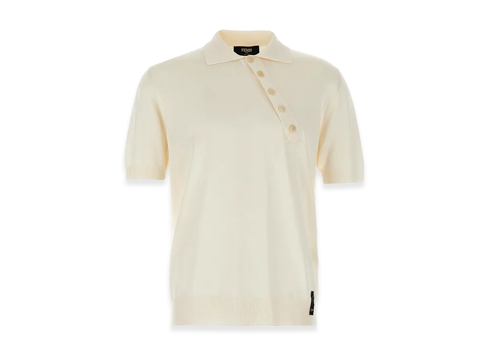 FENDI Viscose Polo Shirt "White"