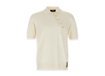 FENDI Viscose Polo Shirt "White"