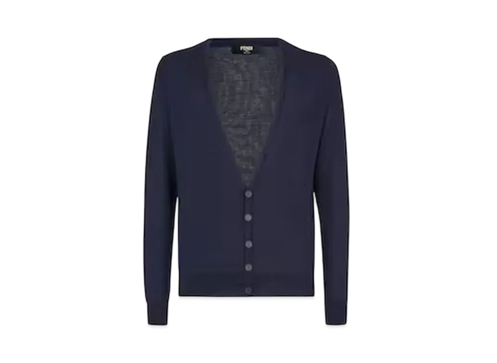 FENDI Men's Wool Cardigan "Blue"