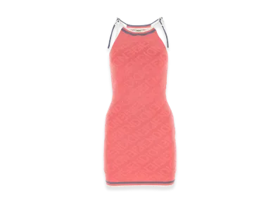 FENDI Women's Viscose Blend Mini Dress "Dark Pink"