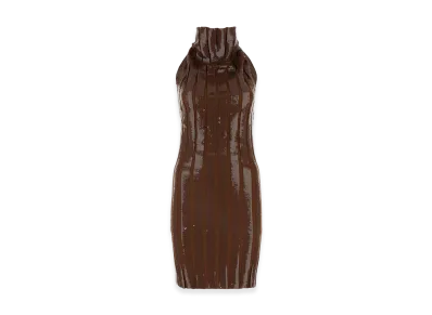 FENDI Women's Wool And Sequins Mini Dress "Brown"