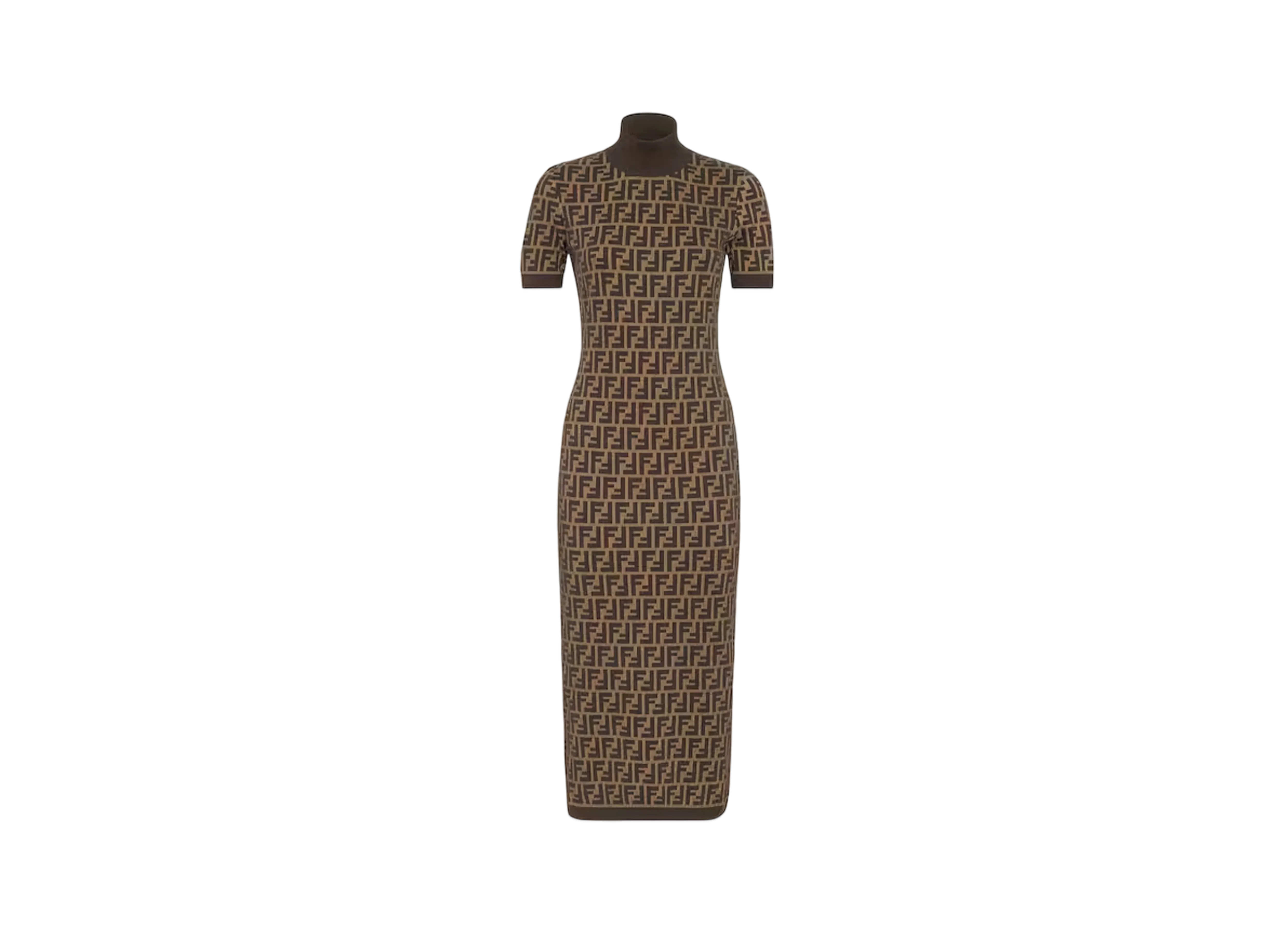 FENDI Women's Dress FF Cotton Dress "Brown"