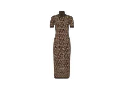 FENDI Women's Dress FF Cotton Dress "Brown"