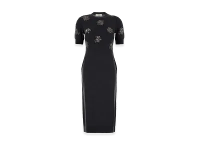 FENDI Women's Stretch Wool Dress "Charcoal Gray"