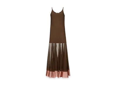 FENDI Women's Long Viscose Dress "Brown"