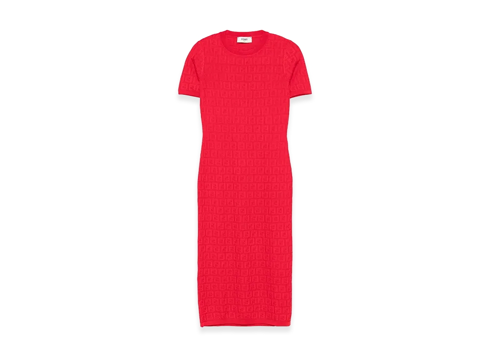 FENDI Women's FF Cotton And Viscose Dress "Red"