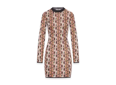 FENDI Women's Jacquard Viscose Dress "Pink/Multicolor"