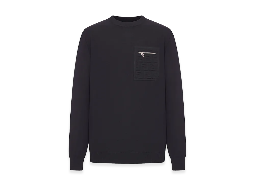 FENDI Crew Neck Wool Pullover "Black"