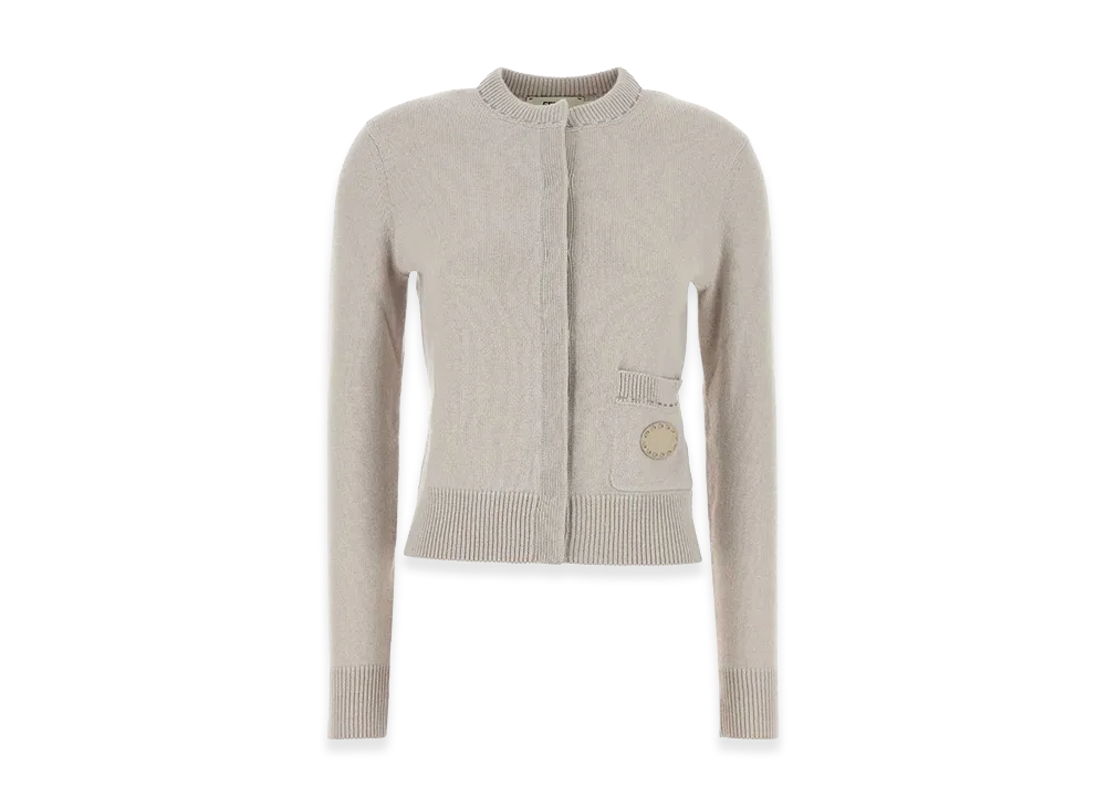 FENDI Women's Cappuccino Cashmere Cardigan "Beige"