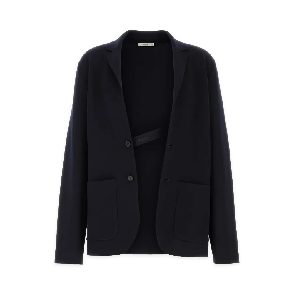 FENDI Stretch Wool Blend Blazer "Midnight Blue"
