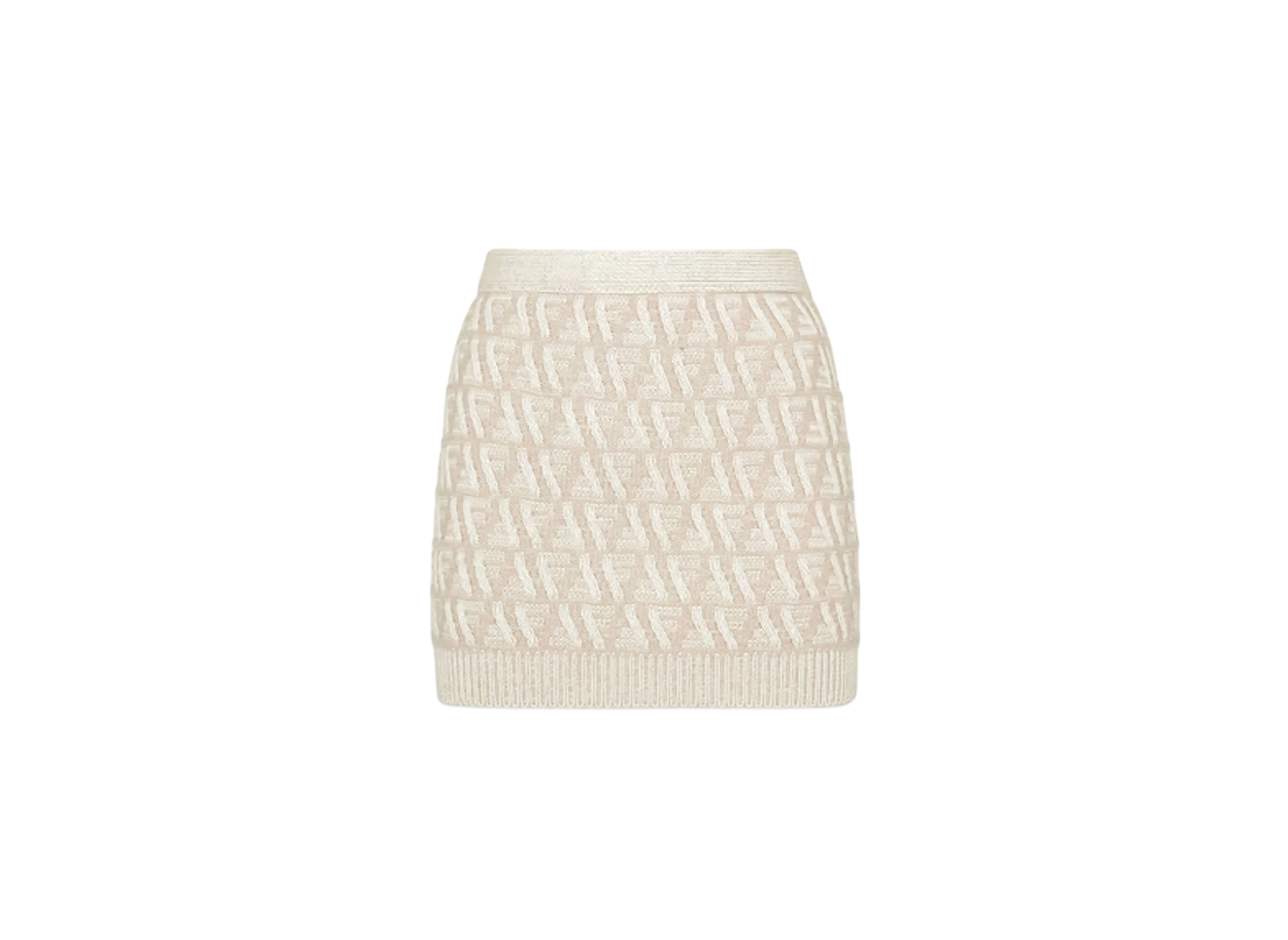 FENDI Women's Skirt FF Cashmere and Wool Mini Skirt "Beige"