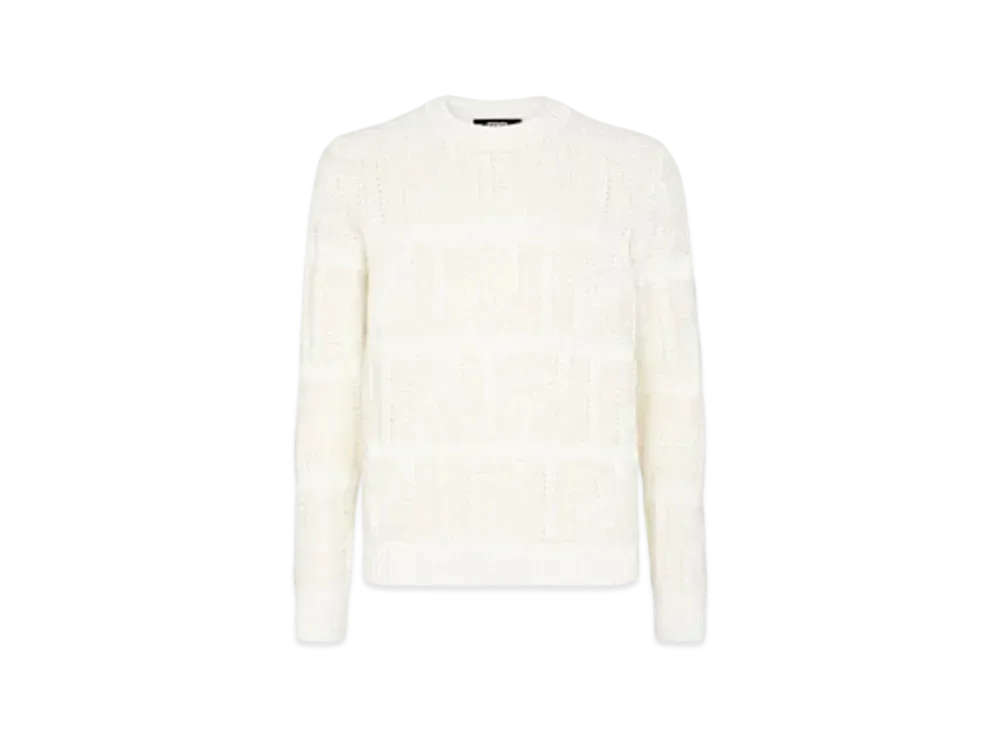 FENDI Men's FF Cotton and Linen Sweater "White"