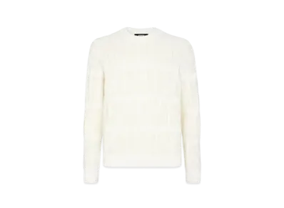 FENDI Men's FF Cotton and Linen Sweater "White"