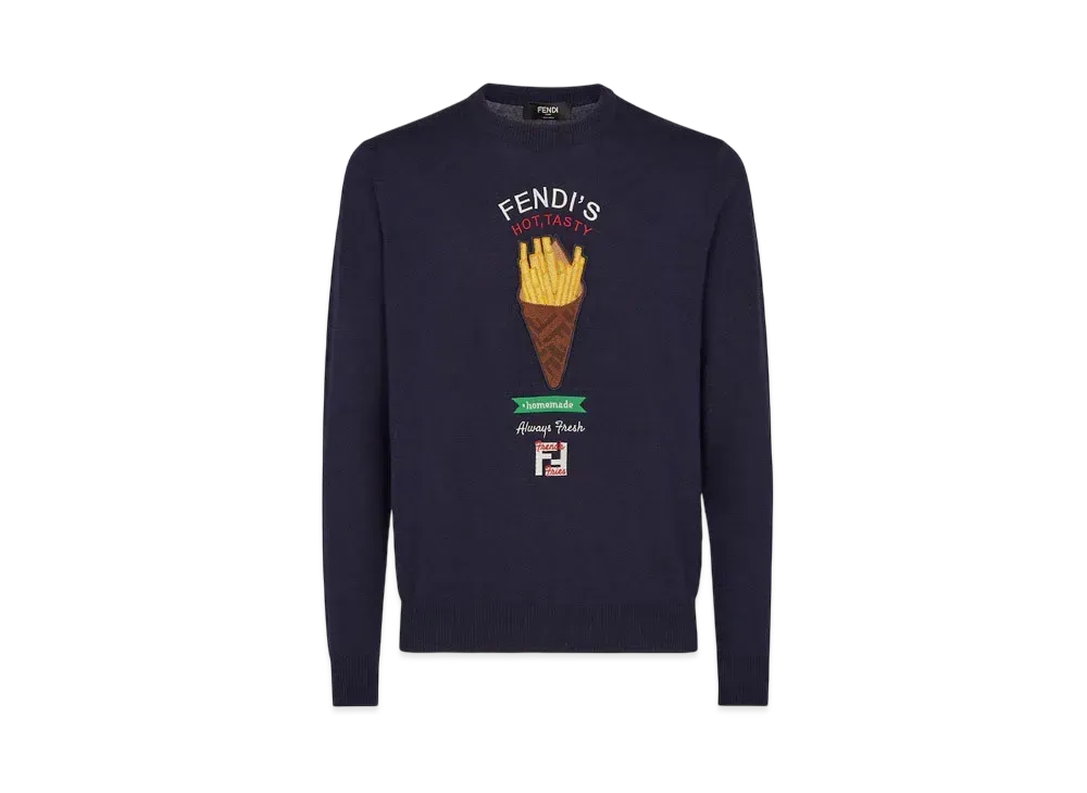 FENDI Men's Sweater Wool Fendilicious "Blue"