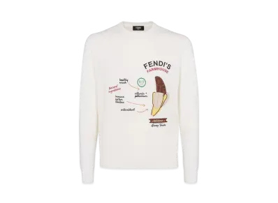 FENDI Men's Sweater Wool Fendilicious "White"