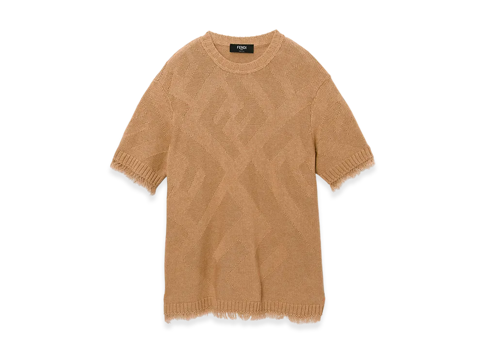 FENDI Crewneck Short Sleeve Knit "Cinnamon"