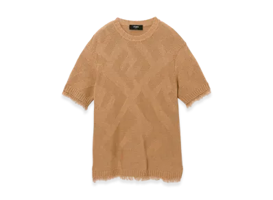 FENDI Crewneck Short Sleeve Knit "Cinnamon"