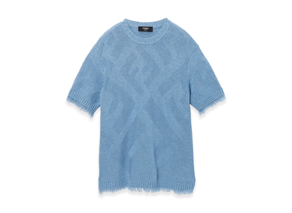 FENDI Crewneck Short Sleeve Knit "Sky"
